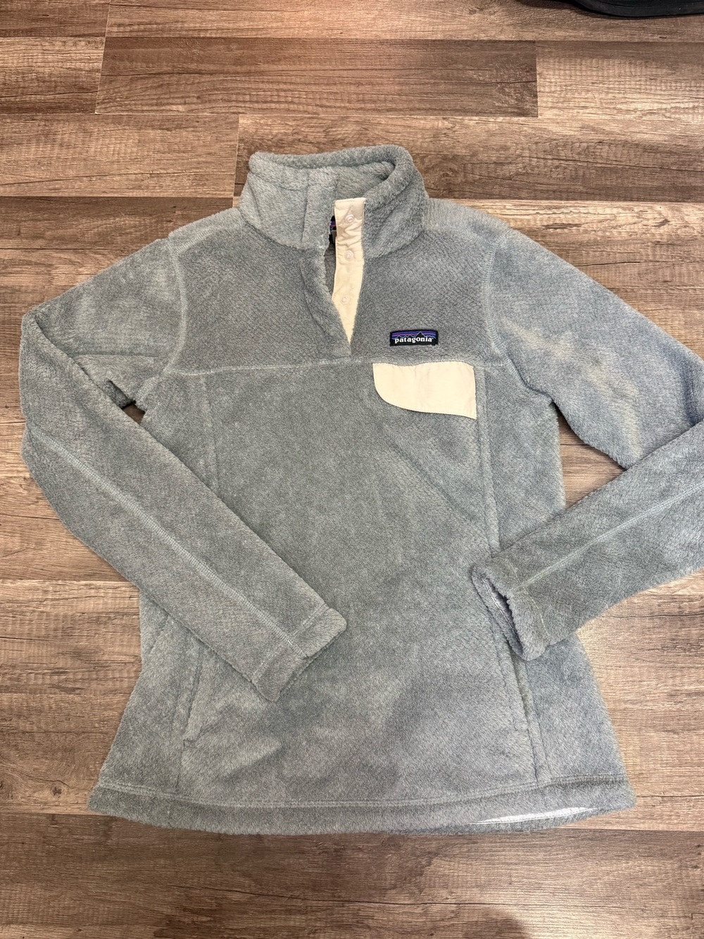 Patagonia Re-Tool Snap-T Polartec Pro Fleece Pullover Gray Tan XS